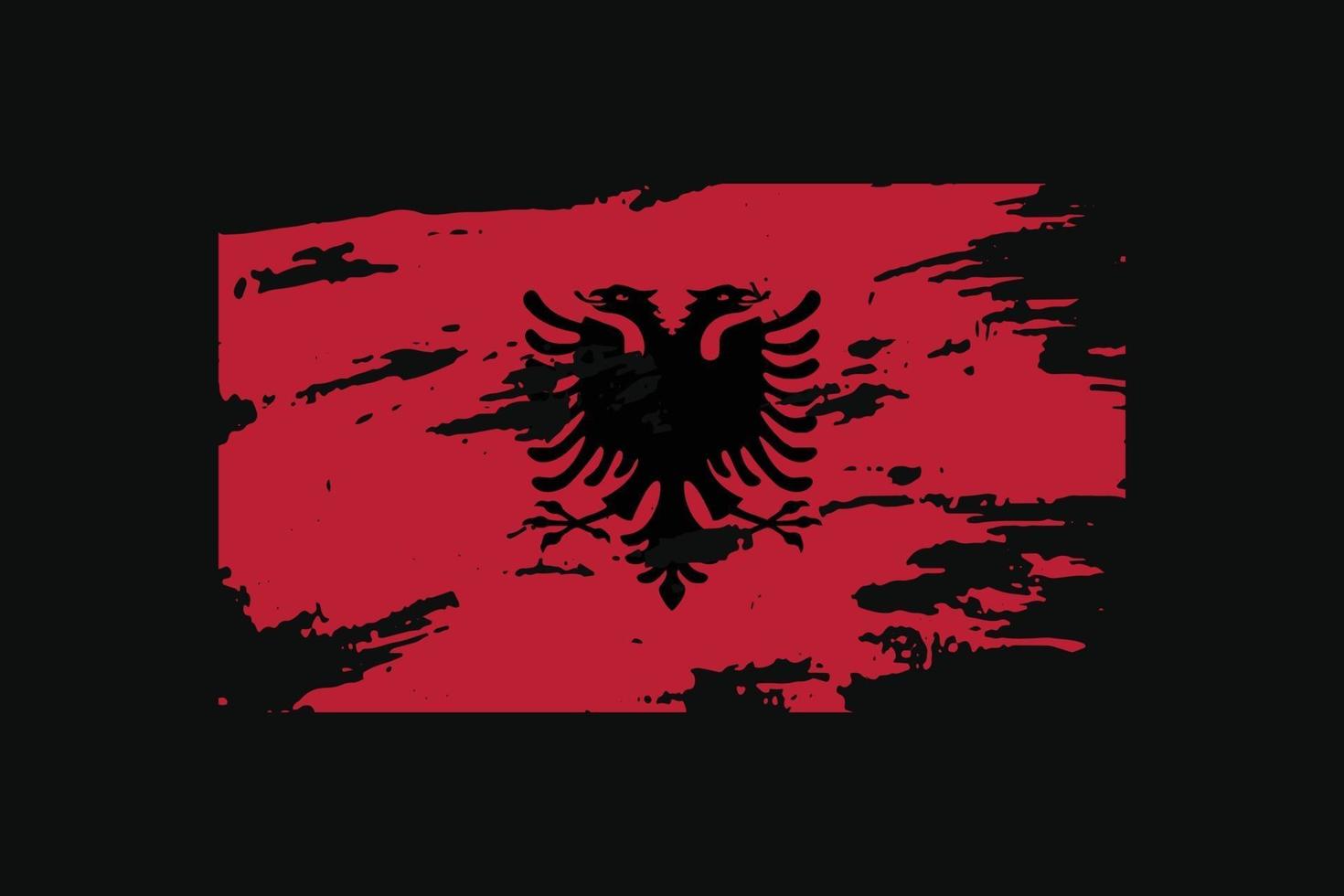 Grunge Style Flag of the Albania. Vector illustration.