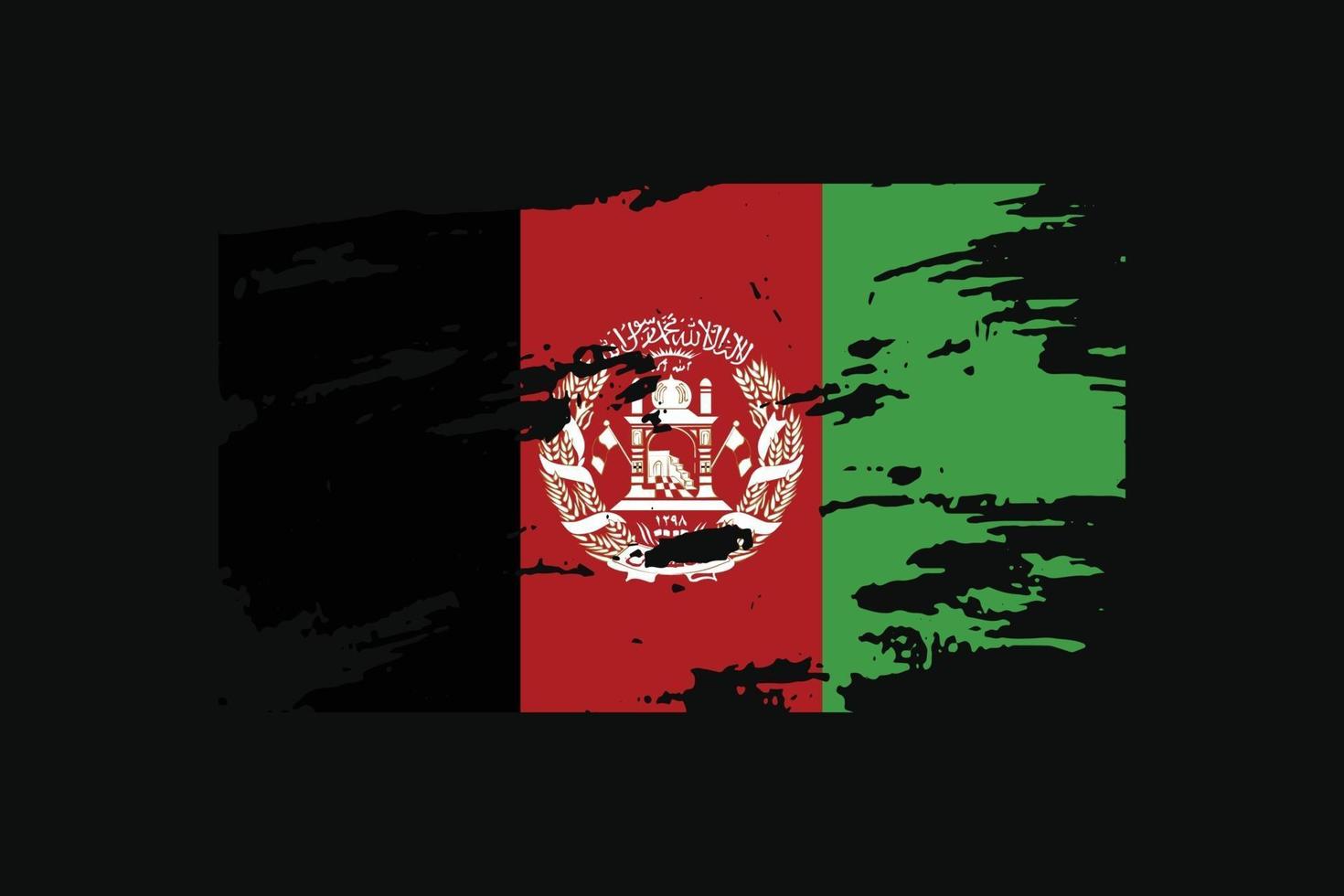 Grunge Style Flag of the Afghanistan. Vector illustration.