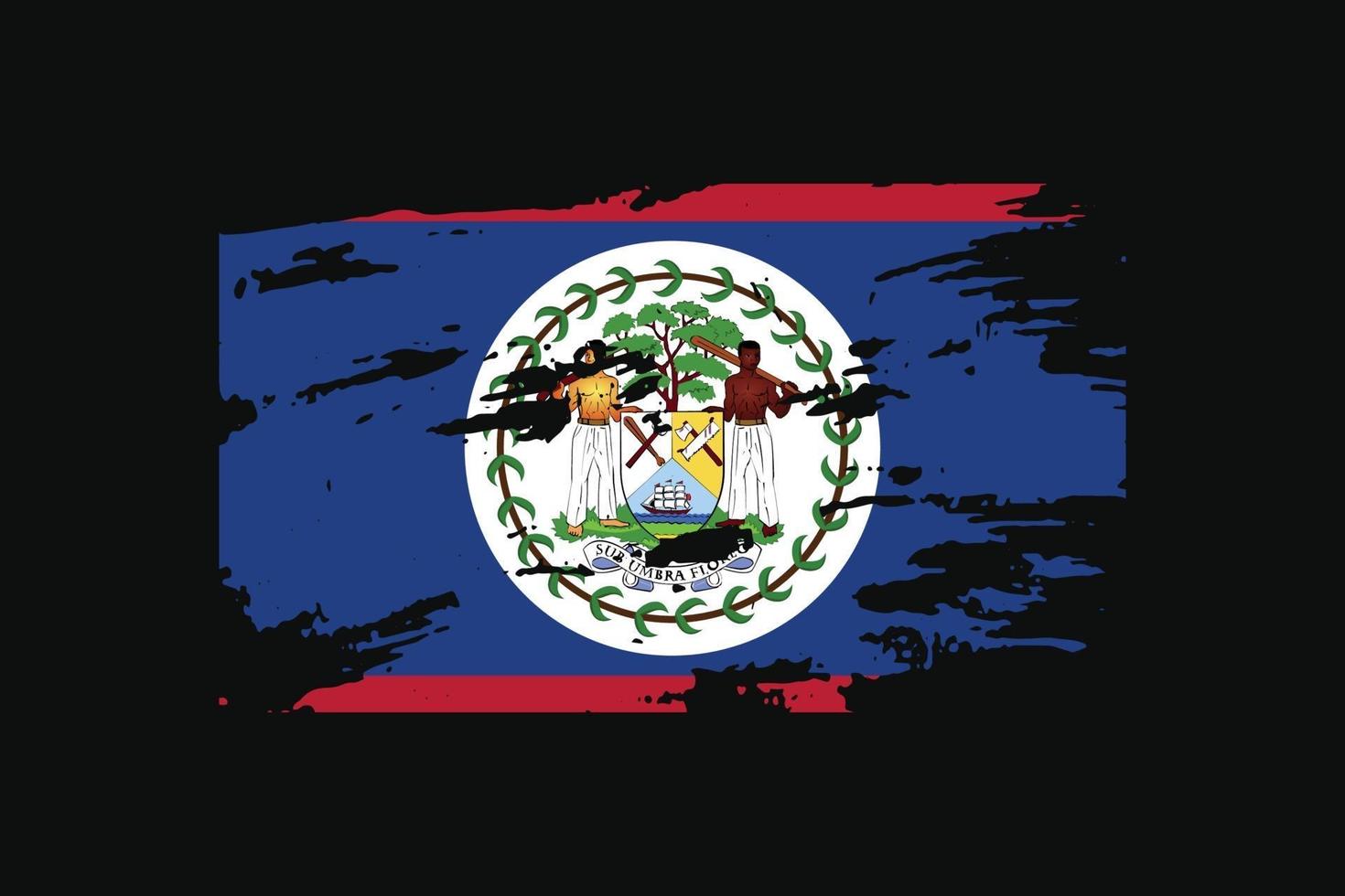 Grunge Style Flag of the Belize. Vector illustration.