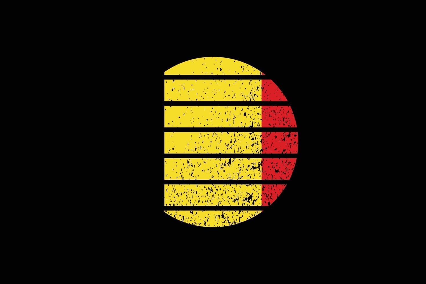 Grunge Style Flag of the Belgium. Vector illustration.