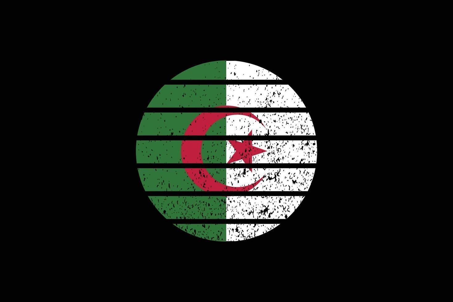 Grunge Style Flag of the Algeria. Vector illustration.