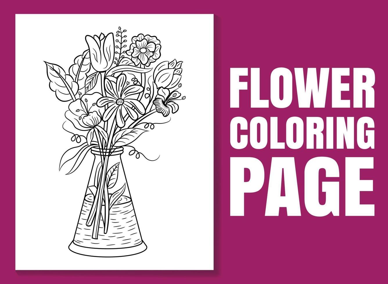 Página para colorear de flores. Doodle de página para colorear. vector