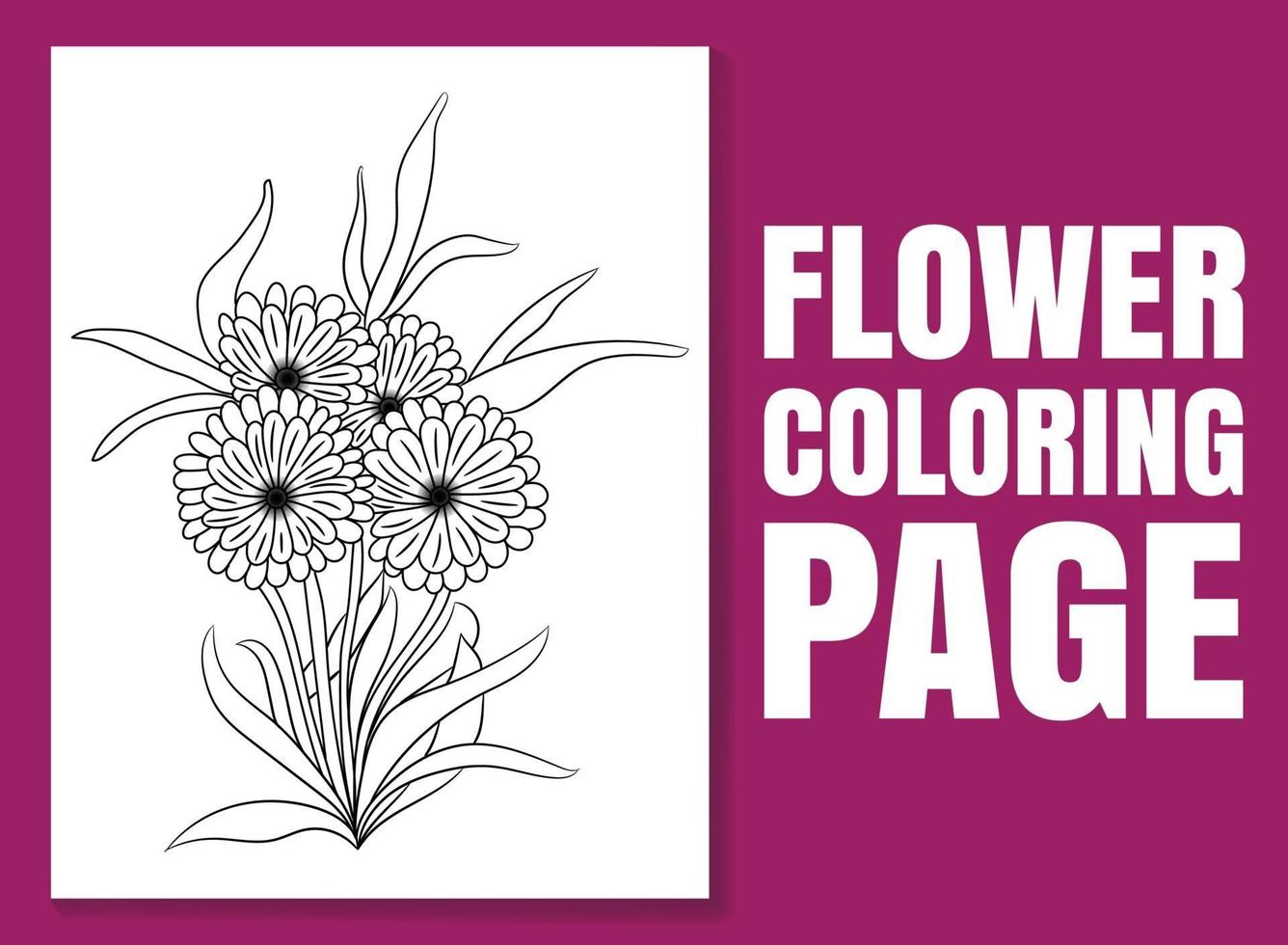 Página para colorear de flores. Doodle de página para colorear. vector