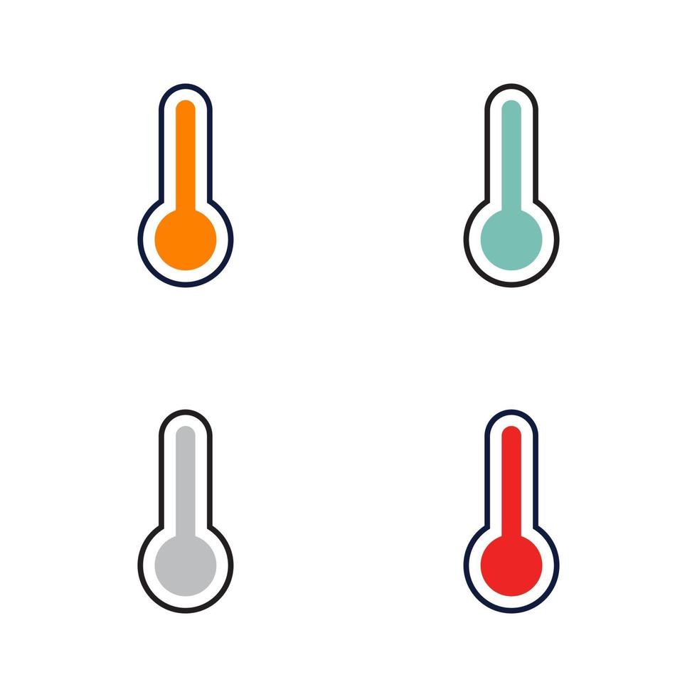 Thermometer icon logo design template vector