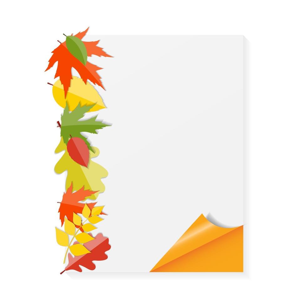 Shiny Autumn Natural Leaves Background. Vector Illustration