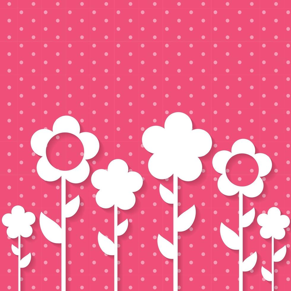 Cute Spring Background with Paper Flowers vector