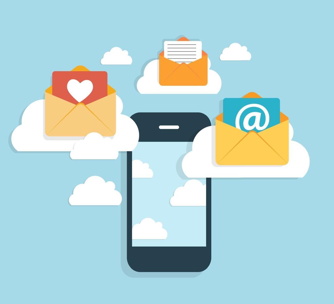 Flat Design Concept Email Write Icon Vector Illustration