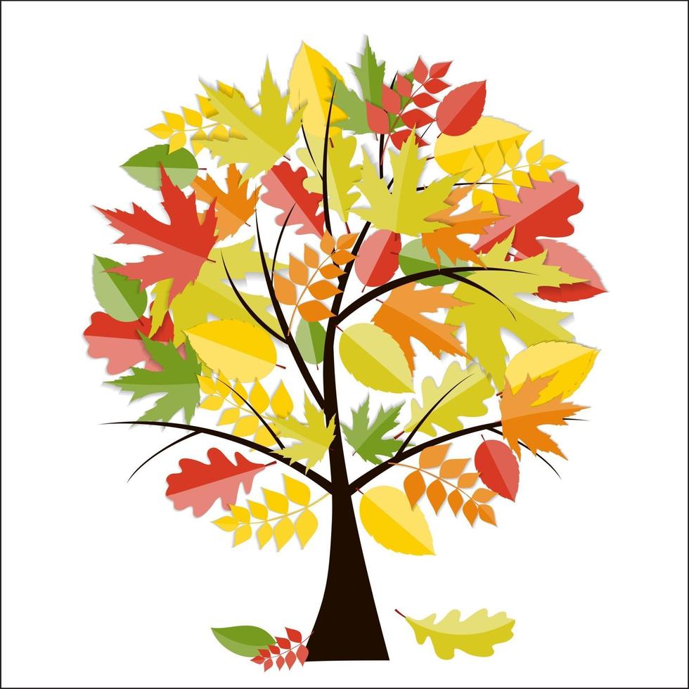 Shiny Autumn Natural Tree Background. Vector Illustration 3195699 ...