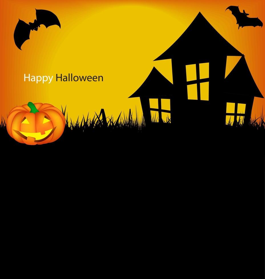 Halloween Background with Pumpkin Vector Illustration