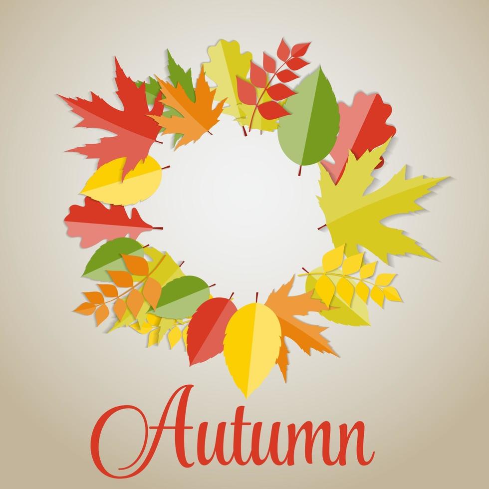 Shiny Autumn Natural Leaves Background. Vector Illustration