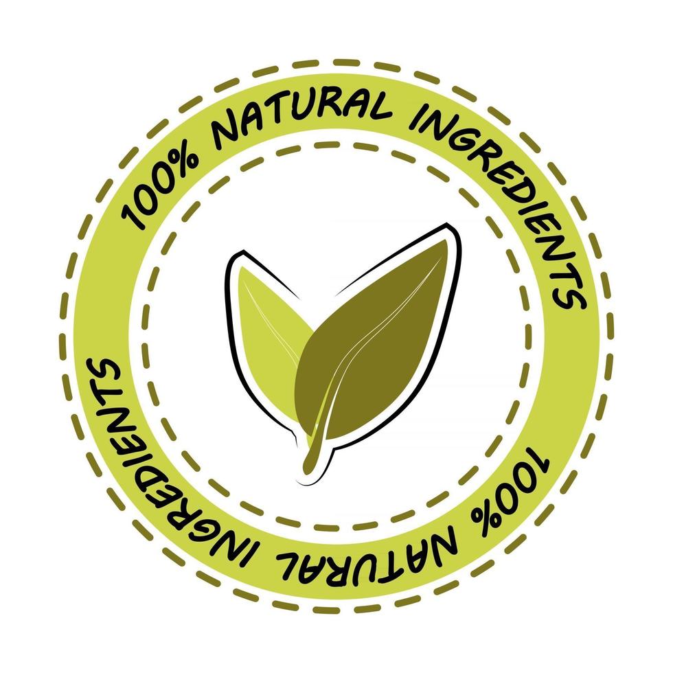 Natural ingredients Natural ingredient food label vector