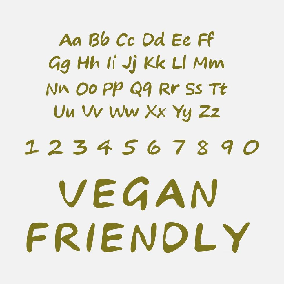 Alphabet in vegan style vector