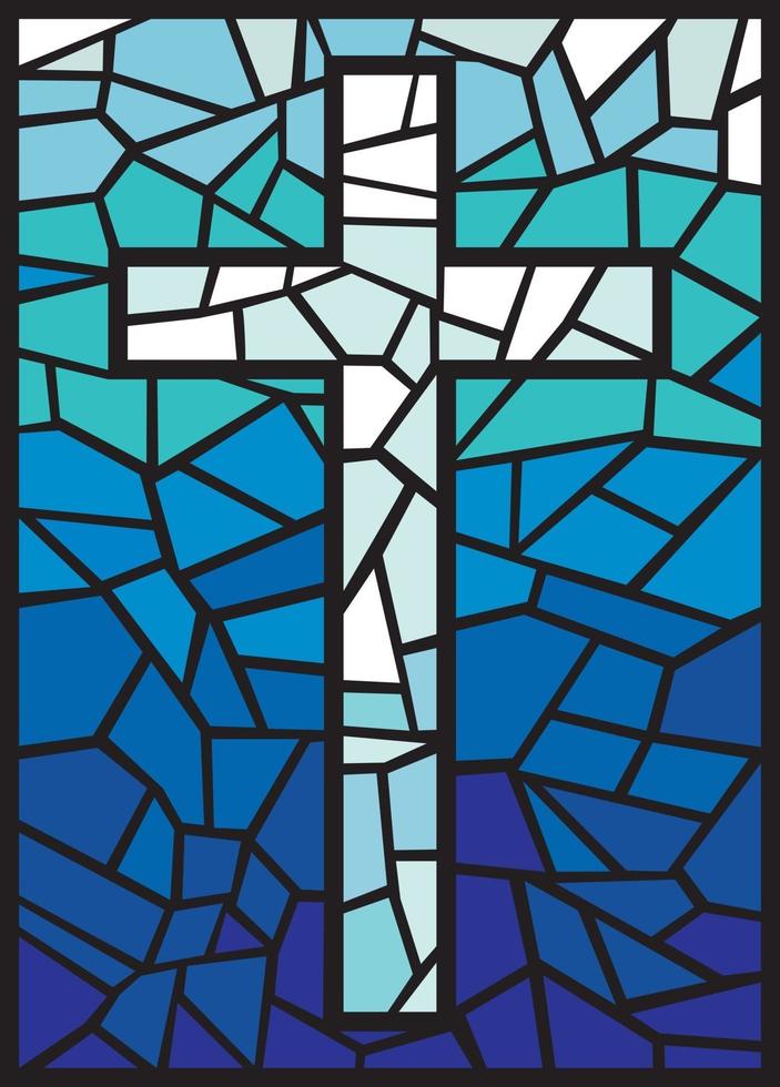 Stained Glass Cross vector