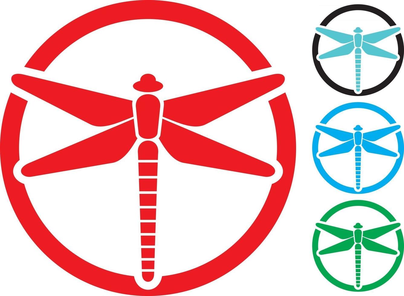 Dragonfly Sign Icons vector