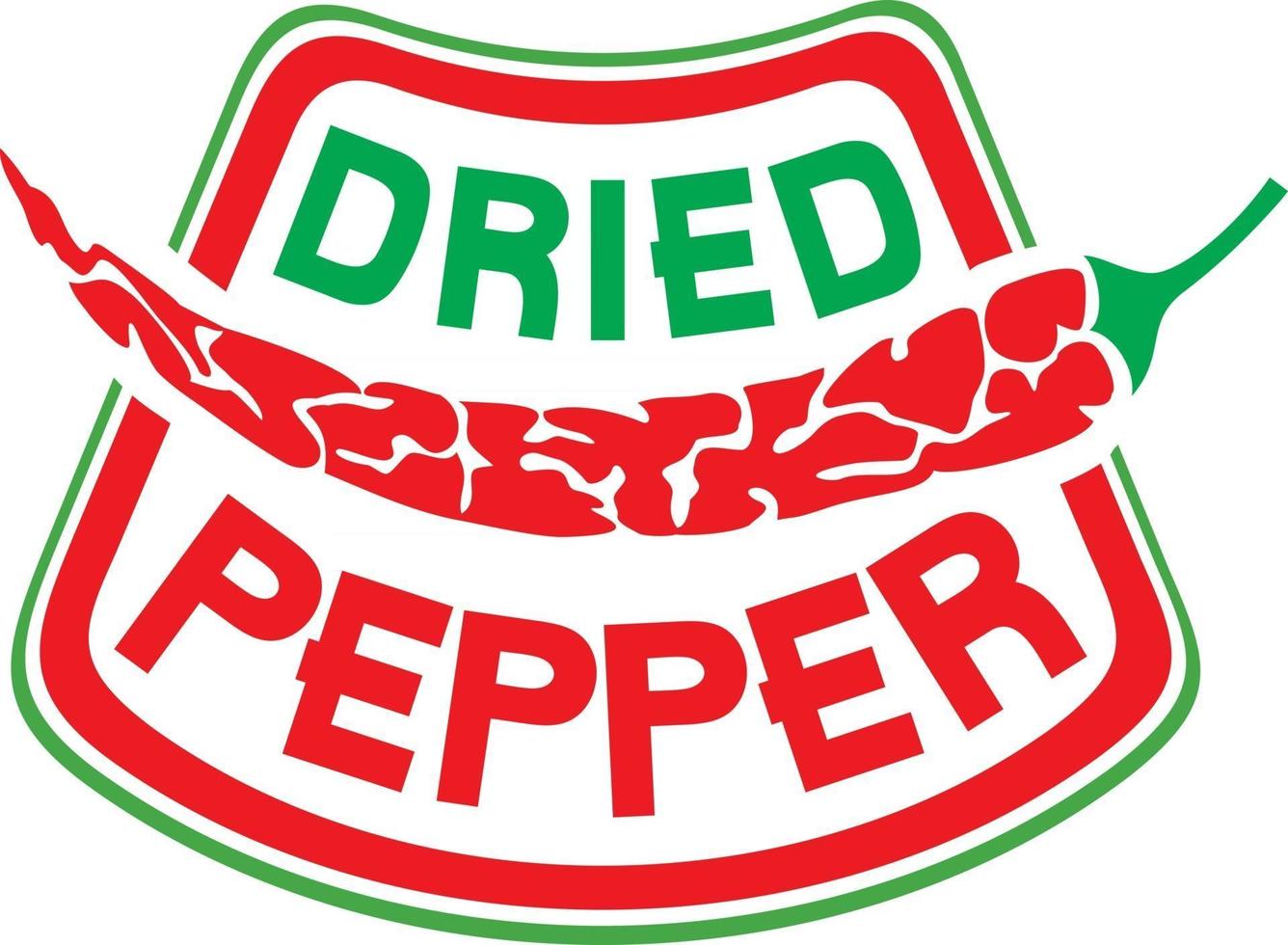 Dried Pepper Vector Label