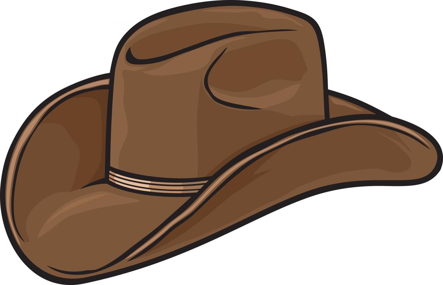 sombrero de vaquero marrón vector