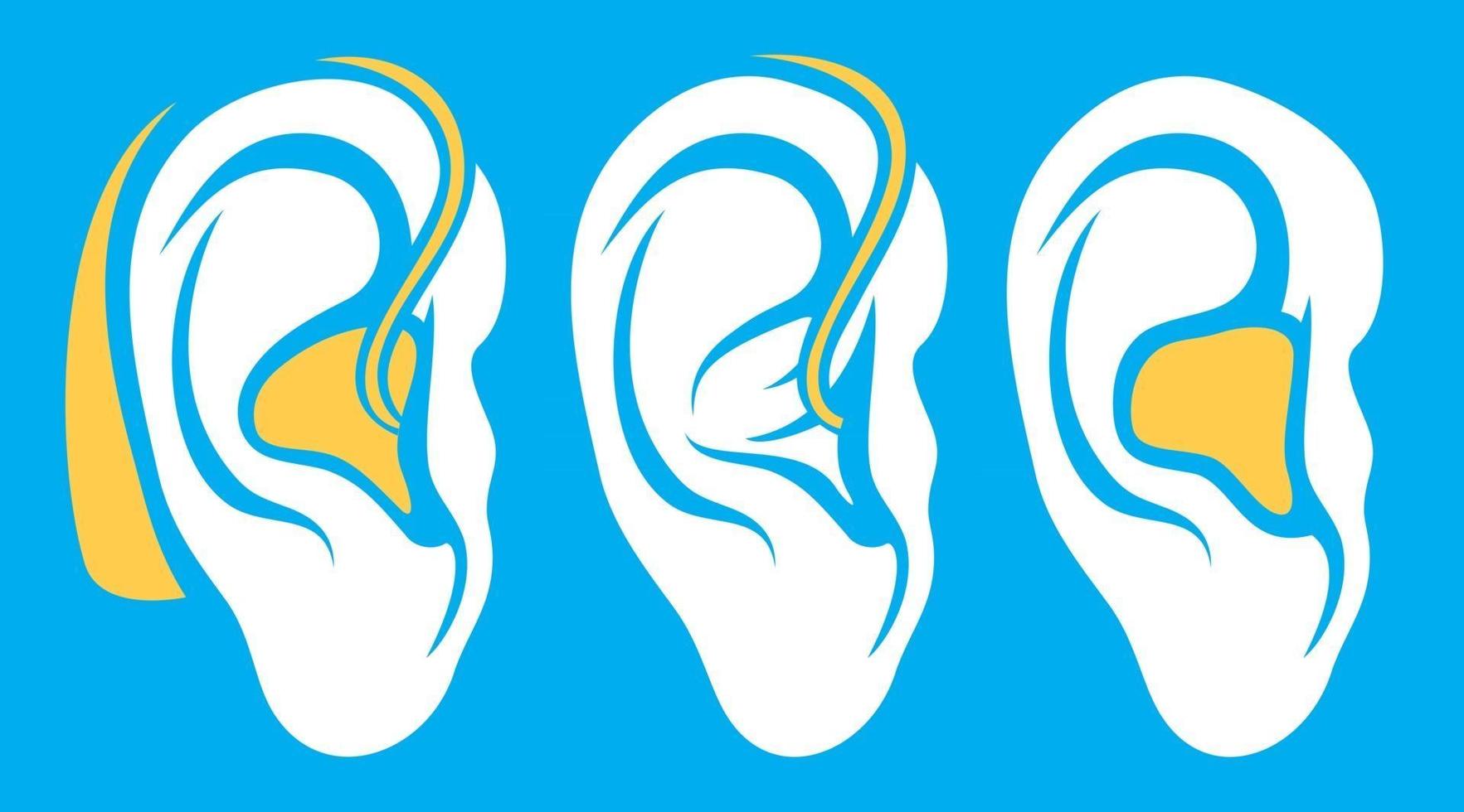 Ear Hearing Aid Deaf Problem Icons vector
