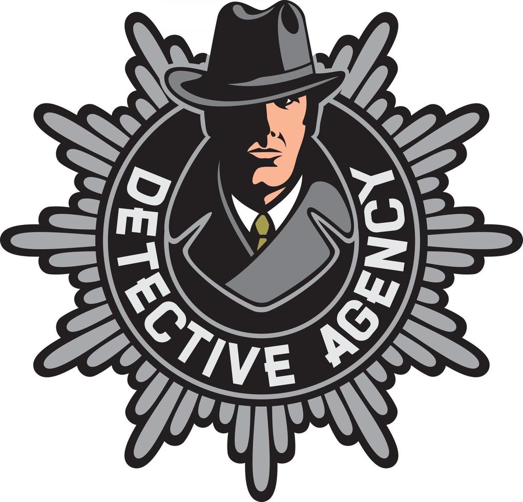 insignia o símbolo de la agencia de detectives vector