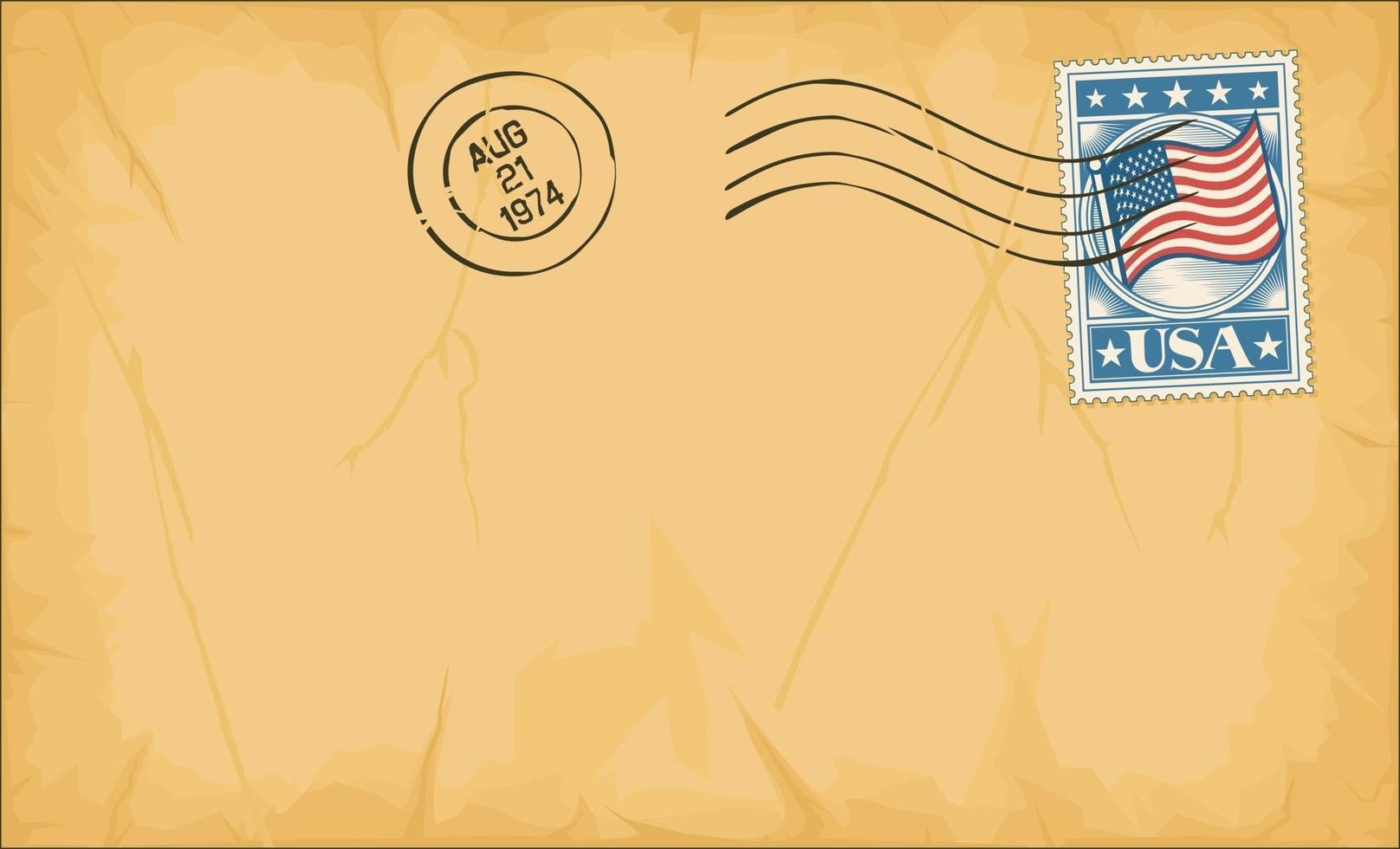 Envelope with Stamp and Rubber Stamp vector
