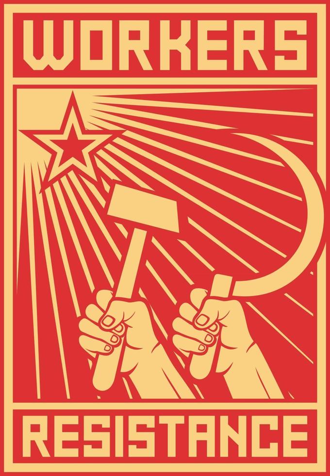 Workers Resistance Poster vector