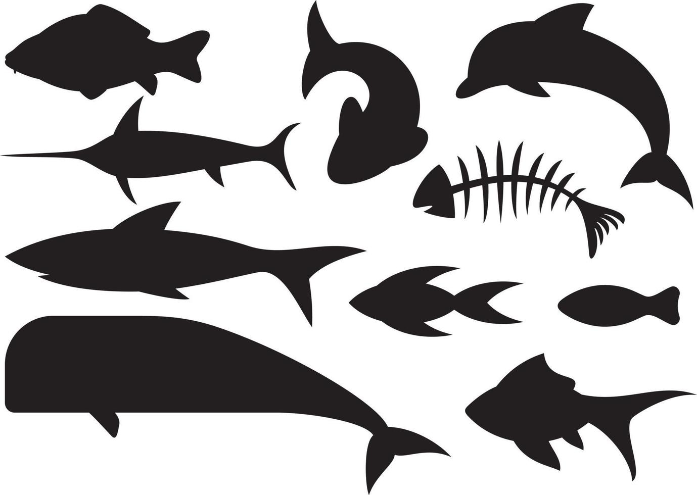 conjunto de iconos de pescado vector