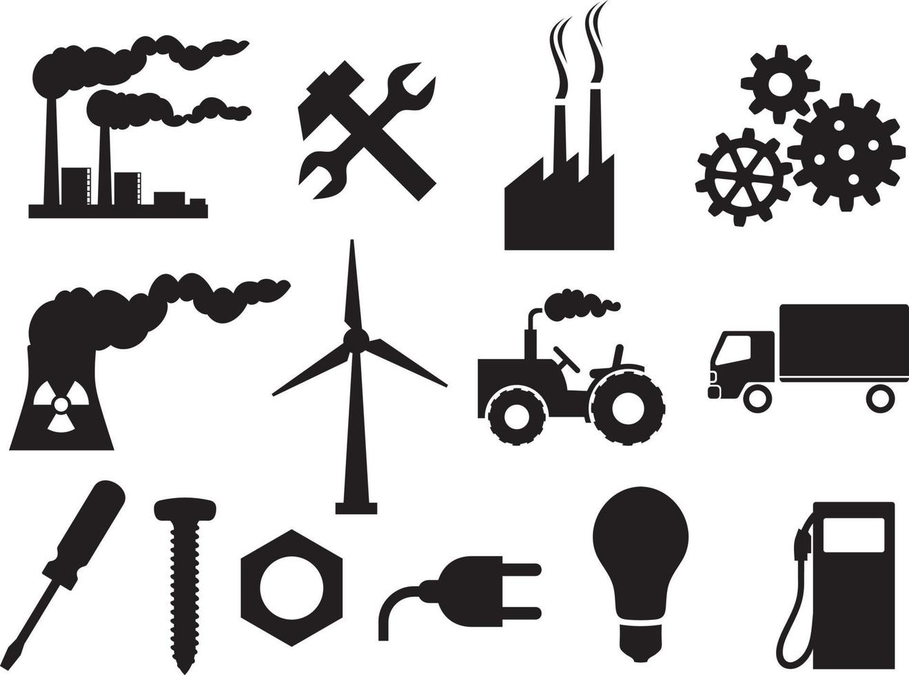 colección de iconos de la industria vector