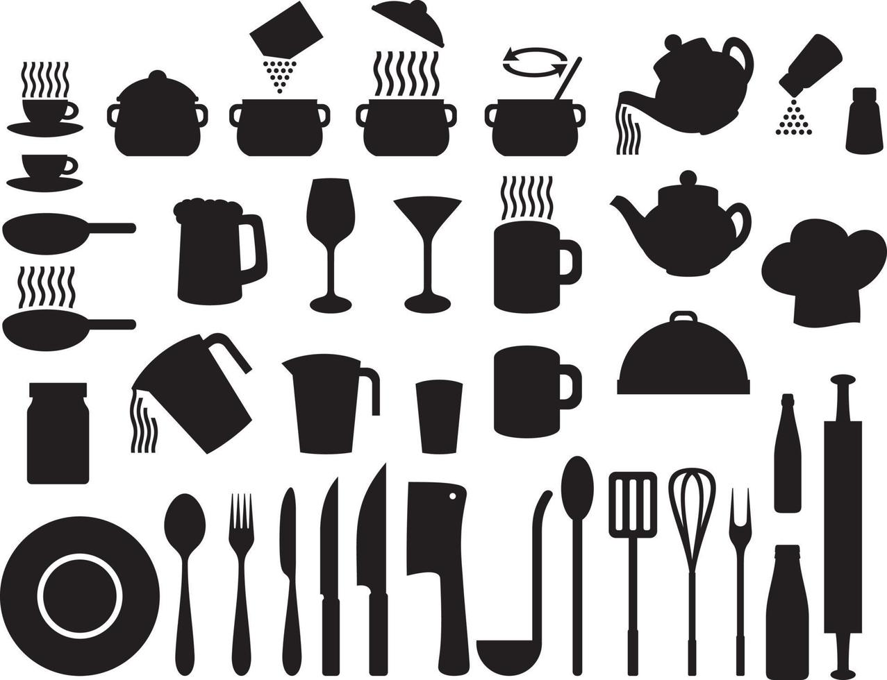 conjunto de iconos de cocina vector