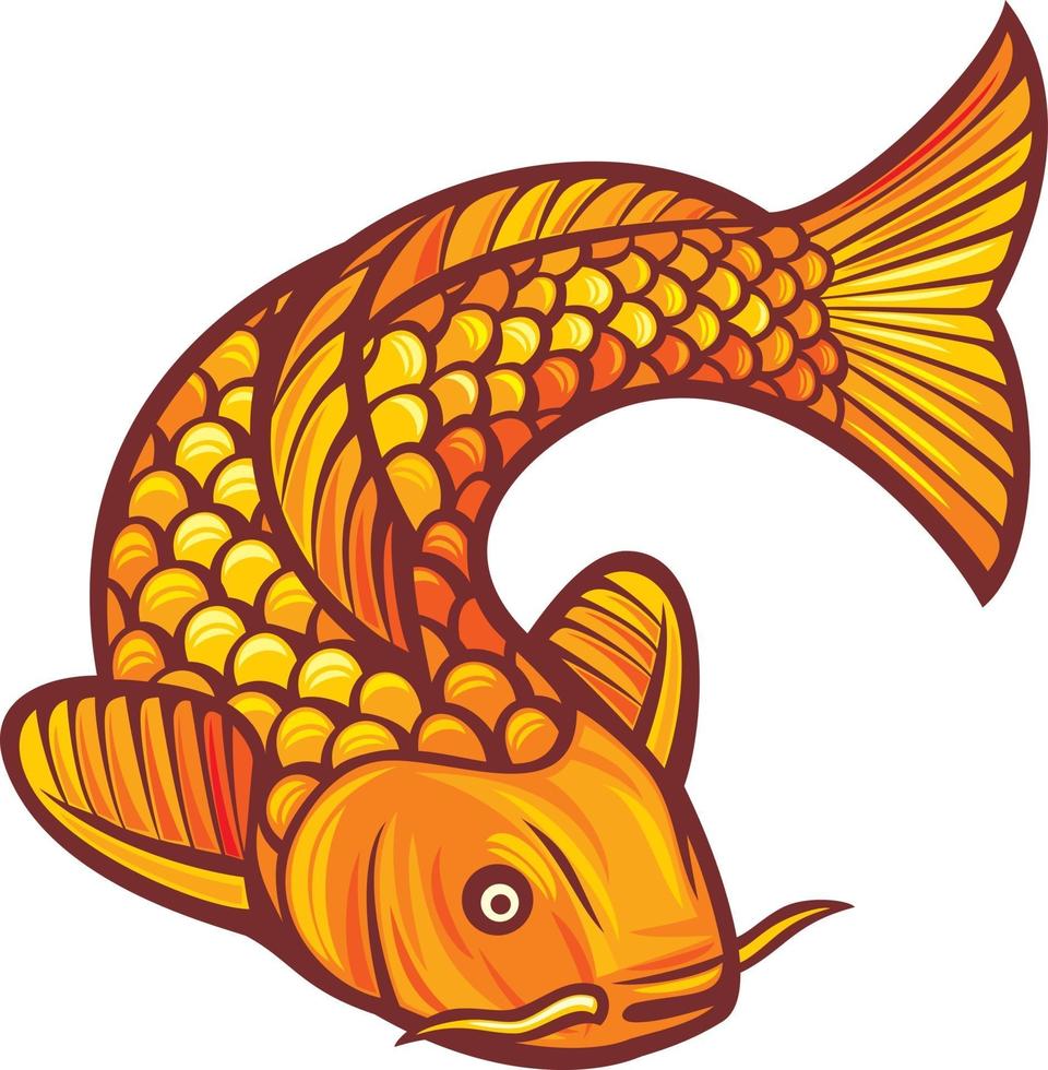 icono de pez koi vector