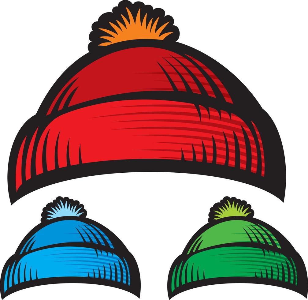 Knitted Cap Set vector