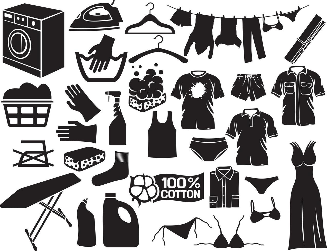 Laundry Icons Collection vector