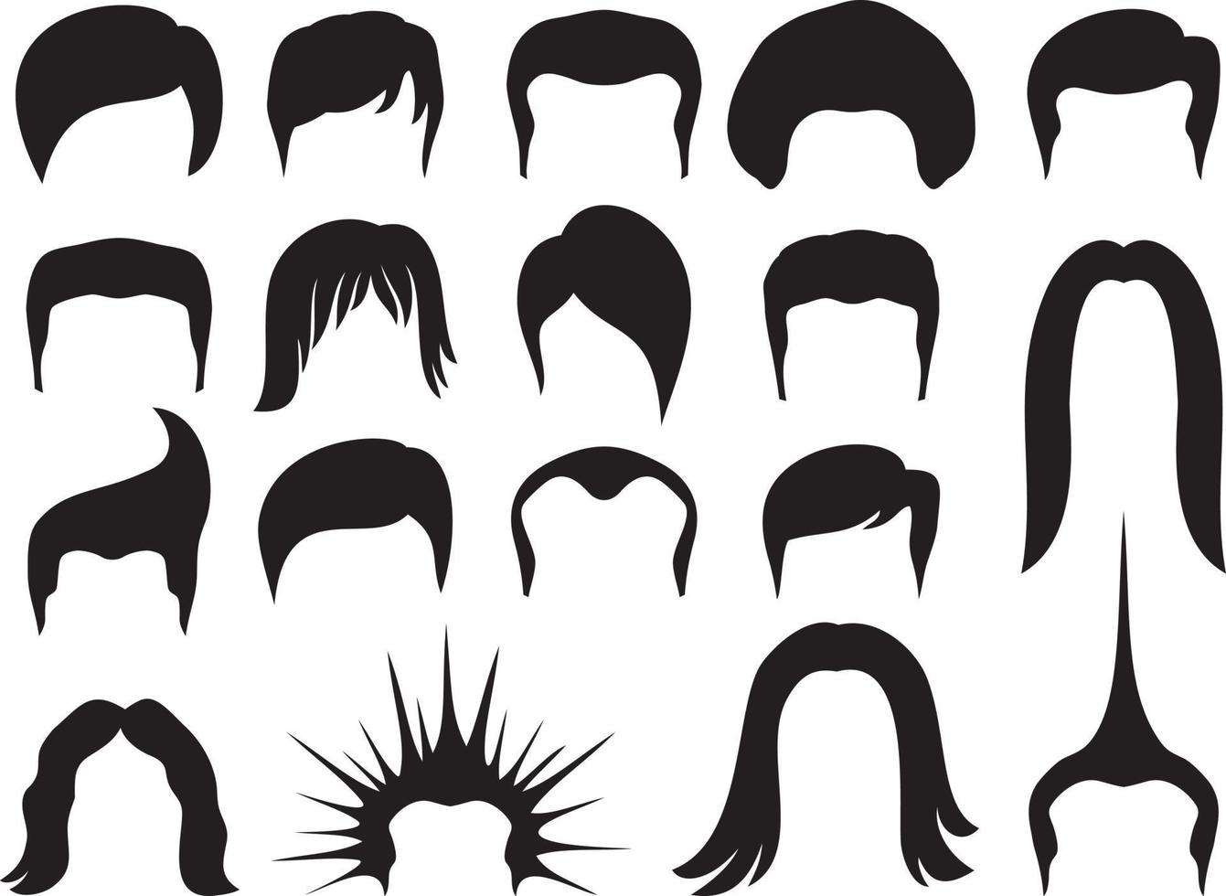 Man Hair Set vector