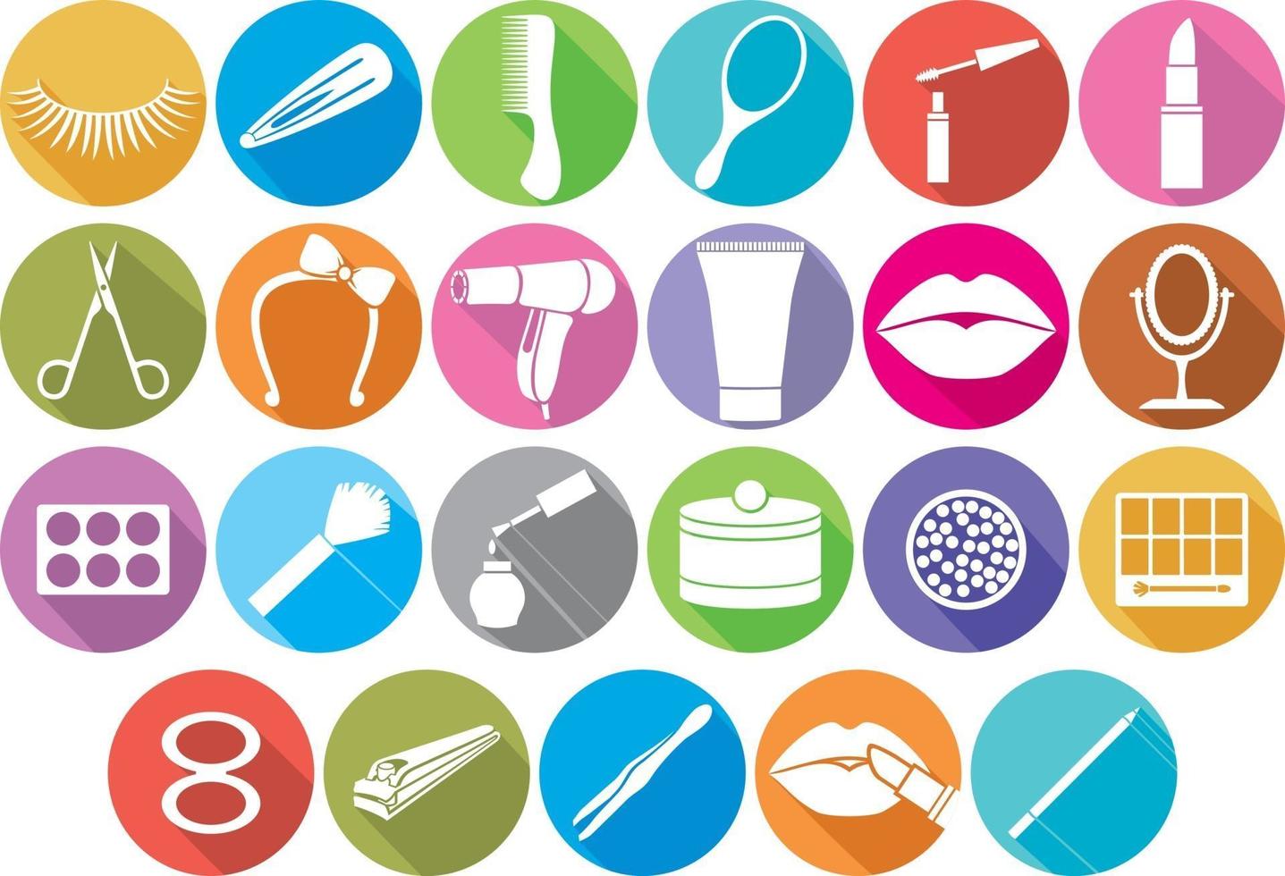 Make Up Flat Icons Collection vector