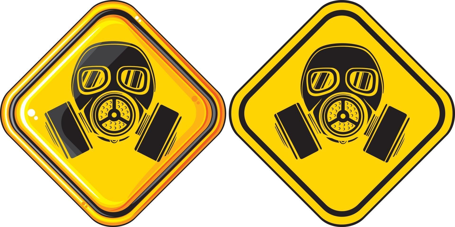 Gas Mask Hazardous Sign vector