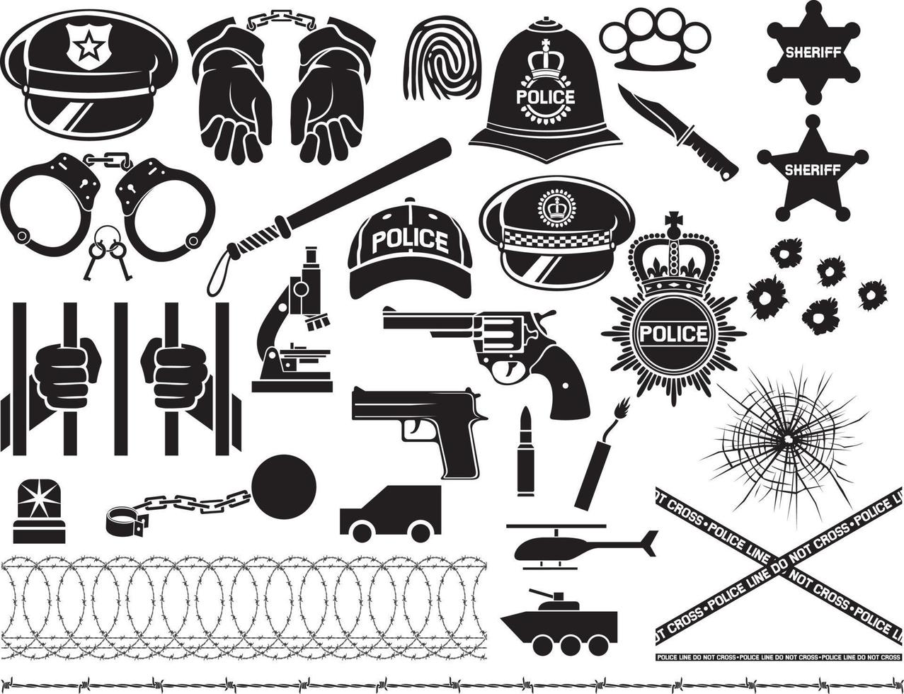 conjunto de iconos de policía vector