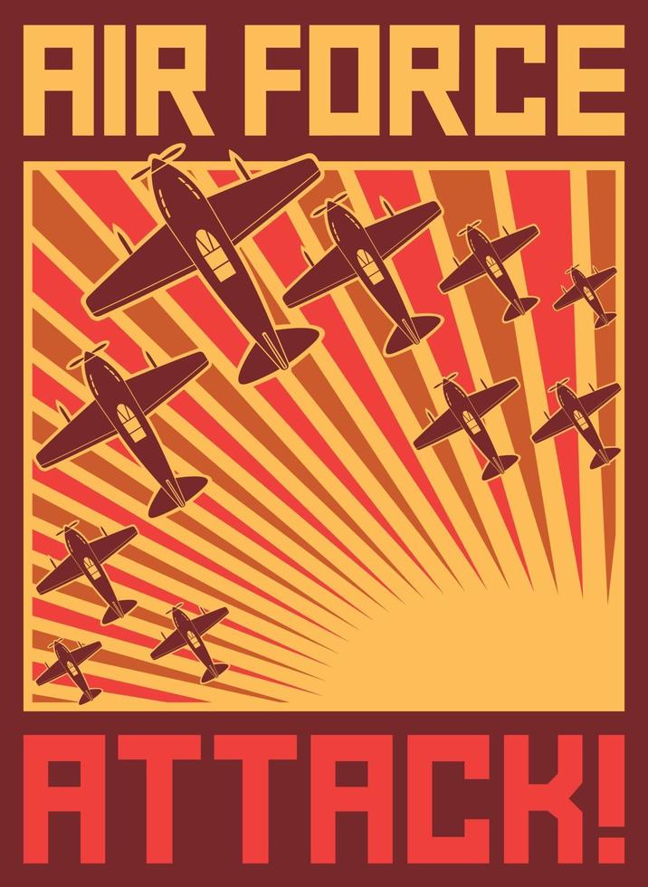 cartel de ataque de la fuerza aérea vector