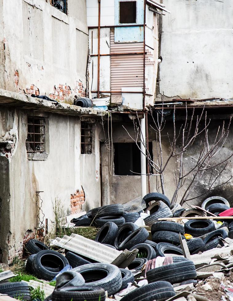 Rundown Wrecke Building Area photo