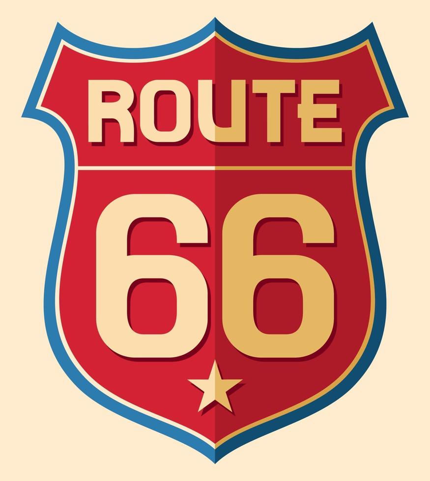 ruta histórica us 66 sign vector