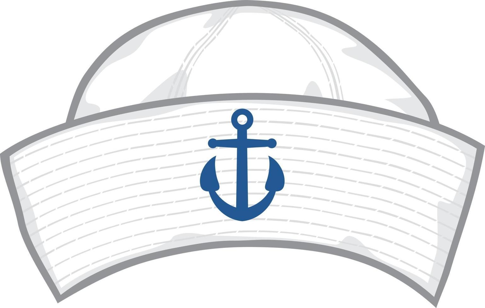 sombrero de marinero con ancla azul vector