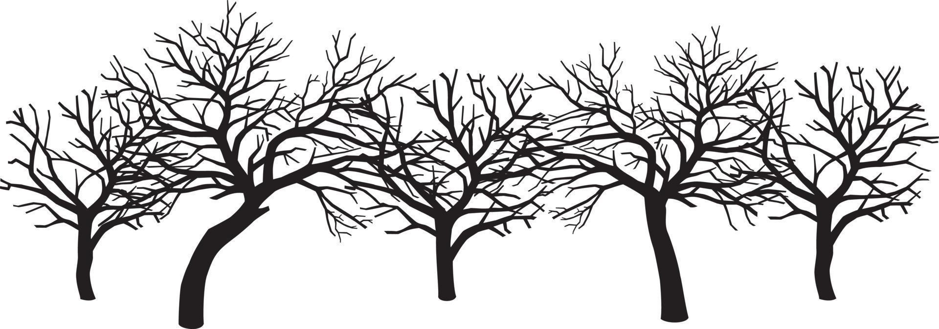 Group of Scary Trees vector