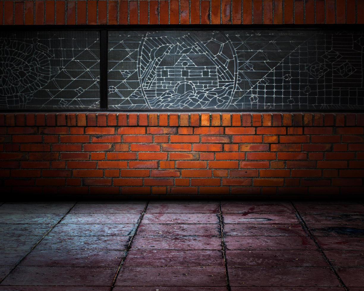 Urban Grunge Interior Brick Wall Stage photo
