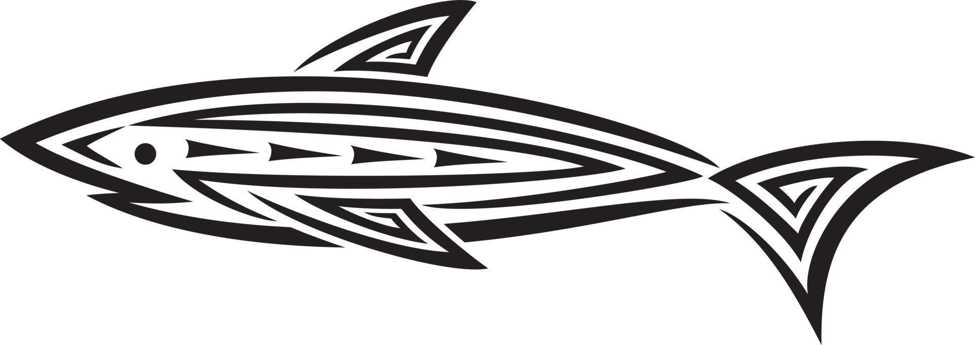 Shark in Tribal Tattoo Style vector