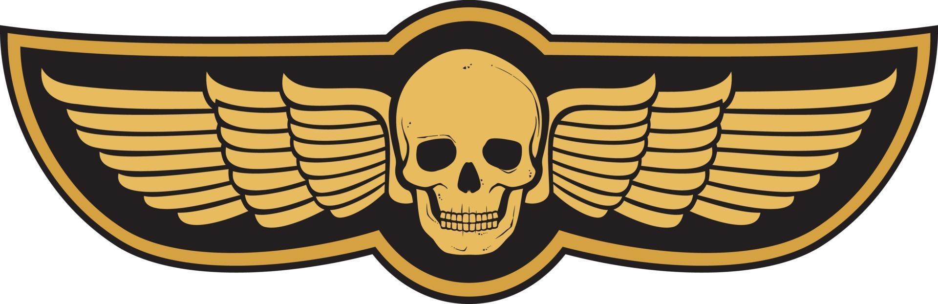 Skull and Wings vector