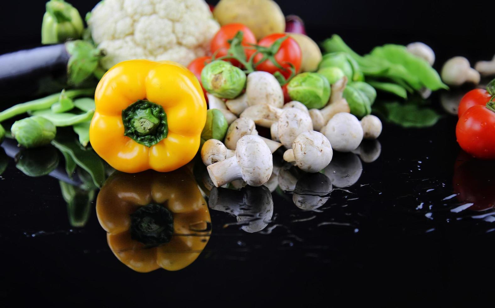 Healthy Fresh Mix of Raw Vegetable Composition photo