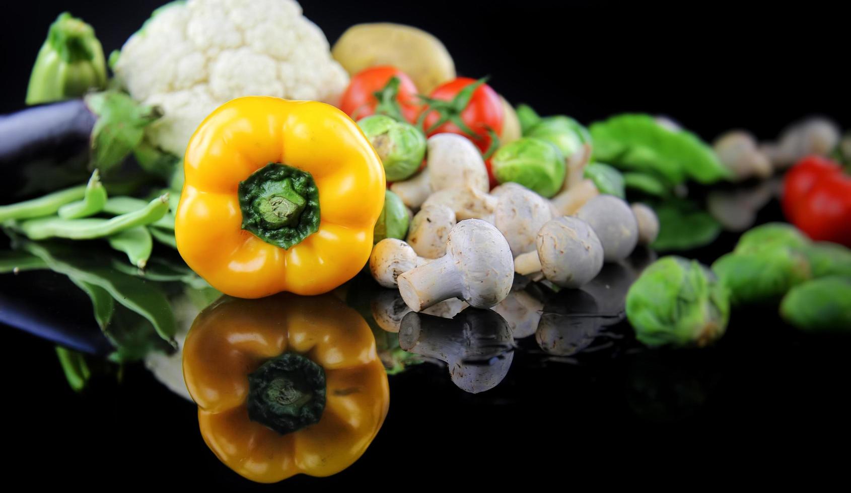 Healthy Fresh Mix of Raw Vegetable Composition photo