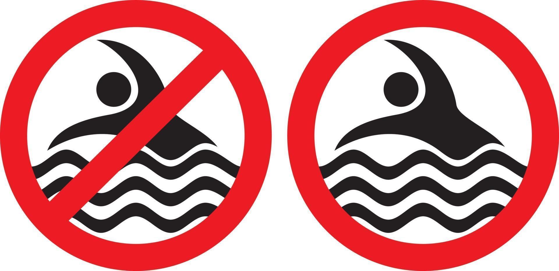 No Swimming Symbol vector