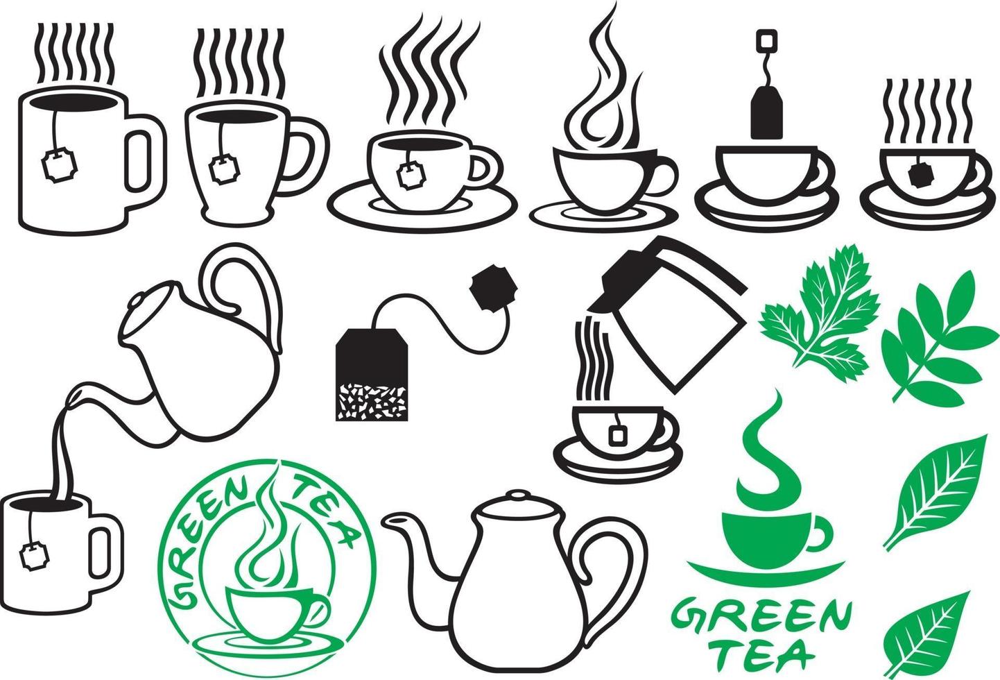 Tea Icons Set vector