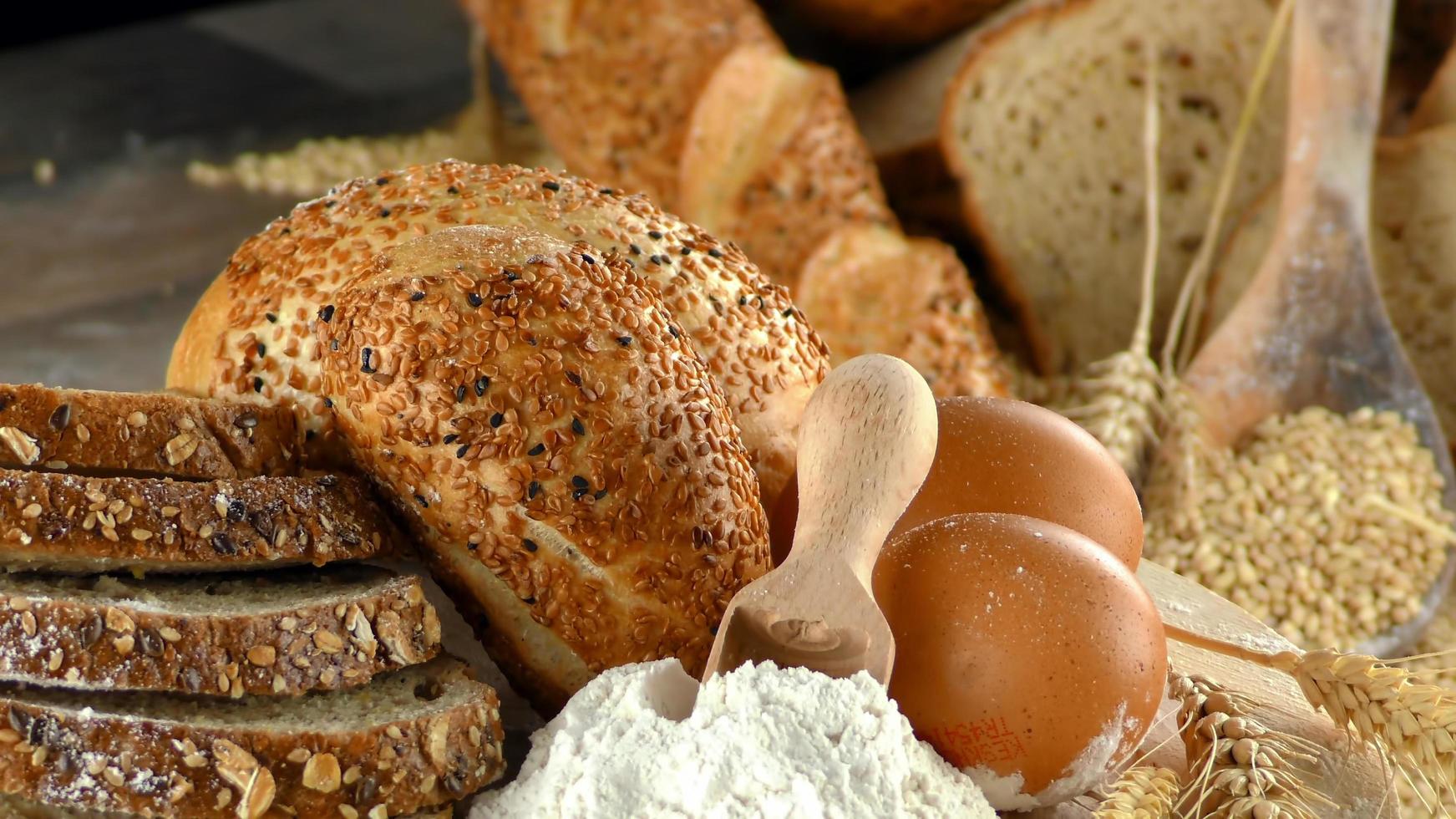 Delicious Fresh Mix of  Bread Food Concept photo