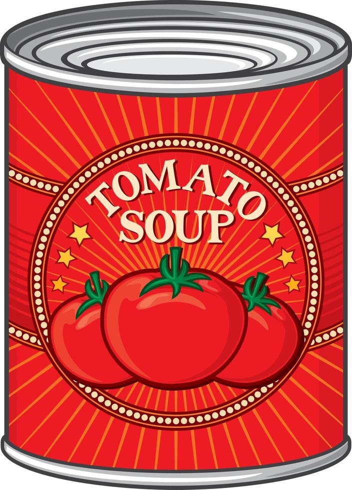 lata de sopa de tomate vector