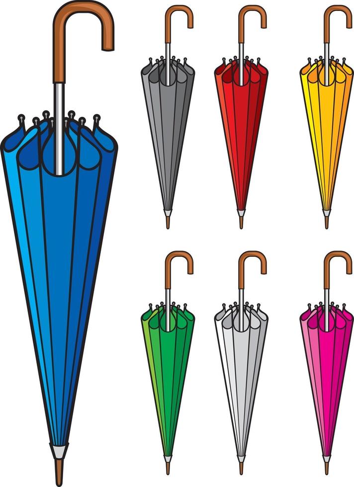 Closet Umbrella Set vector