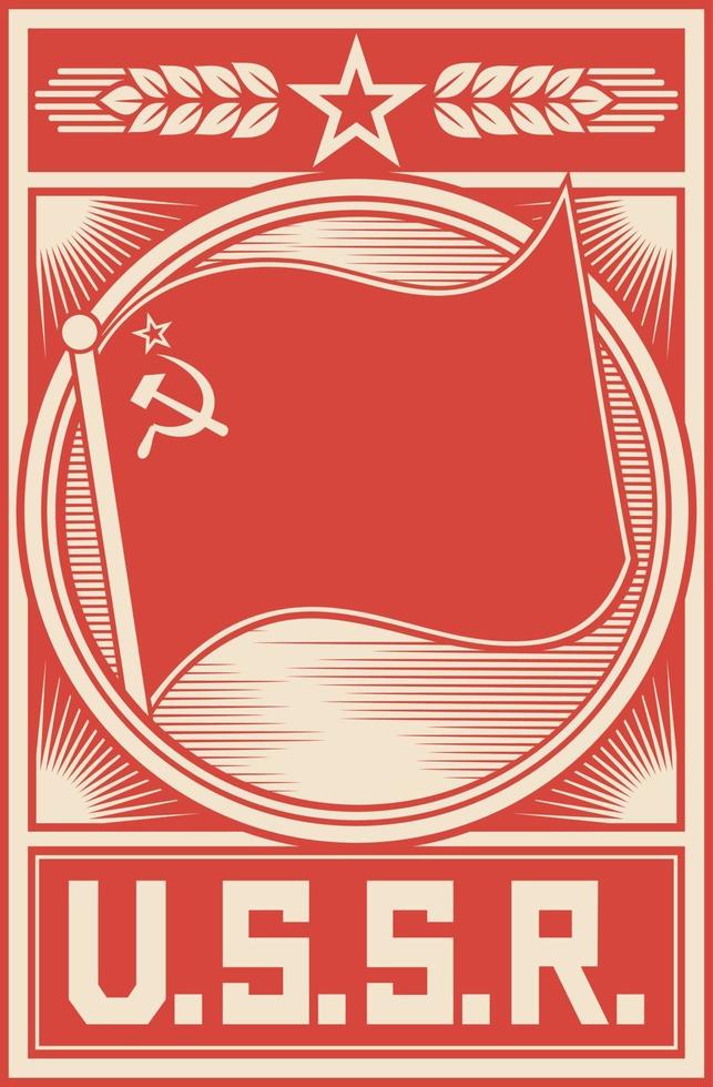 icono de cartel de la urss vector